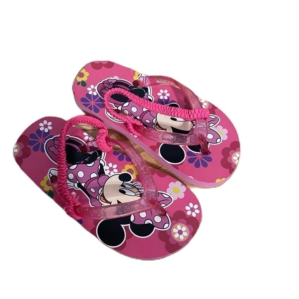 Disney Minnie Mouse Flip Flops Sz 9/10 Pink NEW Girls Kids